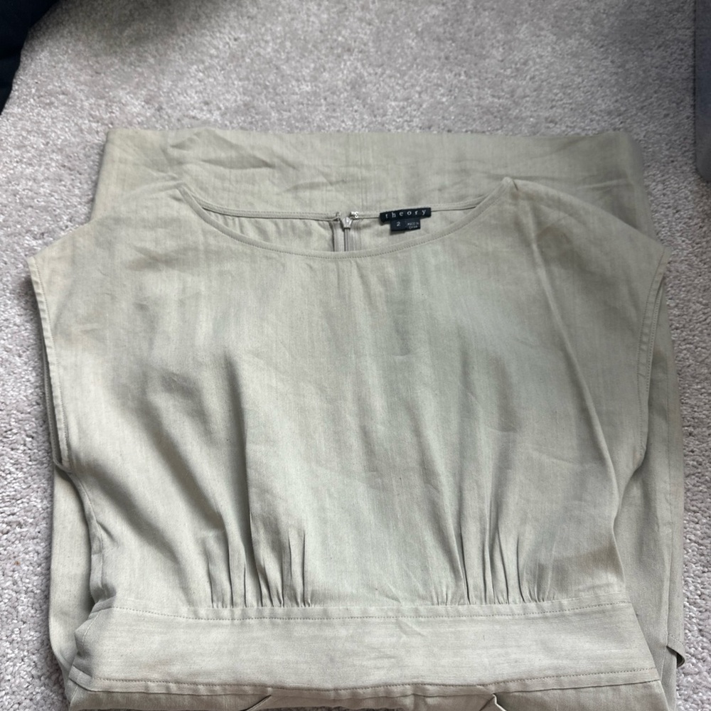 Theory Anderson Stretch linen Summer dress size 2 NWOT - Picture 7 of 10